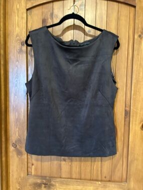 Banana Republic Dark Brown Suede-Look Sleeveless Top